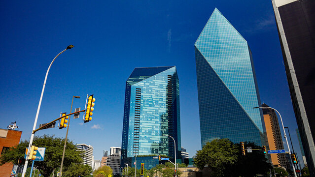 Modern AMLI Fountain Place Buildings in Downtown Dallas - DALLAS, TEXAS - OCTOBER 30, 2022