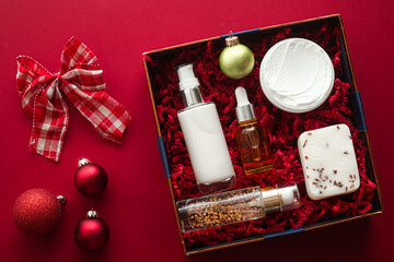 Christmas gift set, xmas holidays beauty box subscription package and luxury skincare products...