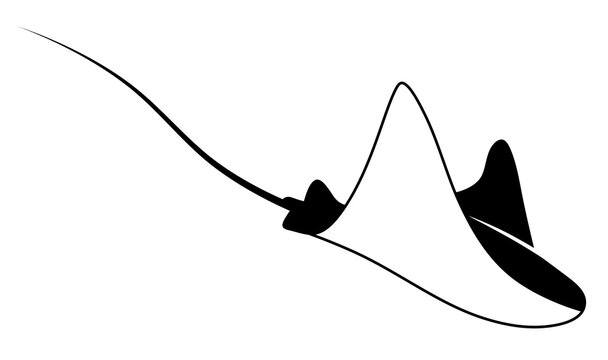 Sea stingray. Sea stingray isolated illustration. Sea animal logo.