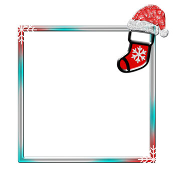 Frame5
Christmas frame with Santa's hat and stocking. Two snowflakes in the upper left corner and lower right corner.Transparent frame where you can put whatever you want.