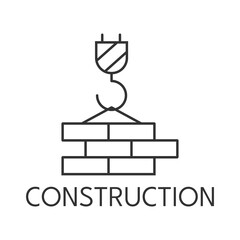Construction thin line icon on white background