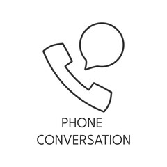 Contact us thin line icon on white background