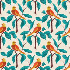 Birdies pattern, for textile fabric, wallpaper and more.