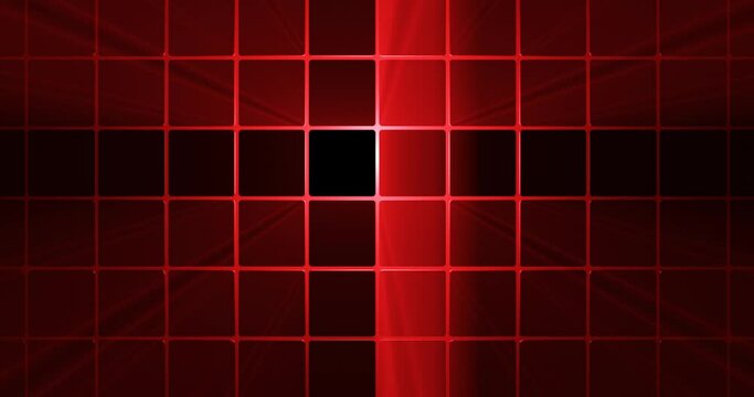 3D render: Red scanning laser beams moving across the screen. 4k seamless repeating loop