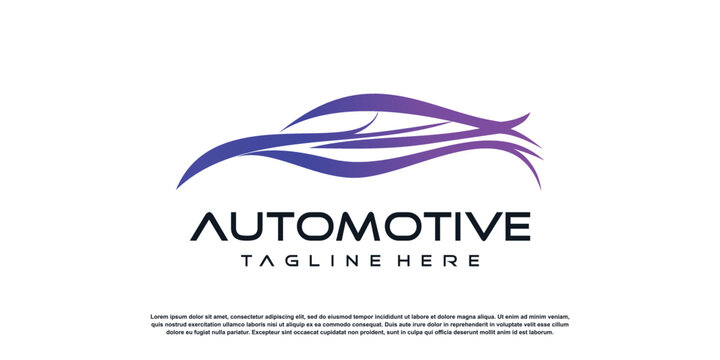 automotive logo design with creative concept premium vector