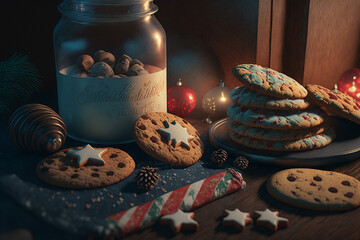 Christmas cookies and decorations illustration