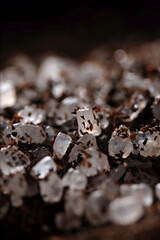 Macro texture of white sugar