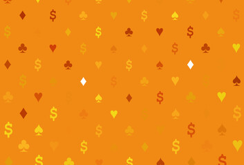 Light orange vector pattern with symbol of cards.