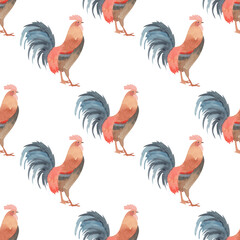 Watercolor abstract clipart - rooster, coffee, bugs, figs, jam, plums, hands, seamless patterns and stone