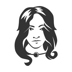 beautiful woman face logo design Icon Illustration Brand Identity template