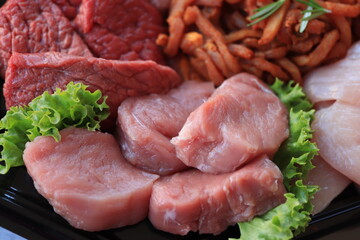 Small pieces of meat for gourmet meal