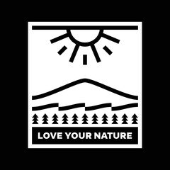 Geometric Mountain Badge Design Vector Illustration