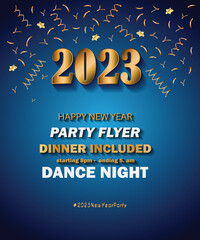 2023 Happy New Year background for your seasonal invitations, festive posters, greetings cards.