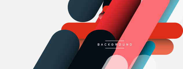 Overlapping round shapes and lines background. Vector illustration for wallpaper banner background or landing page