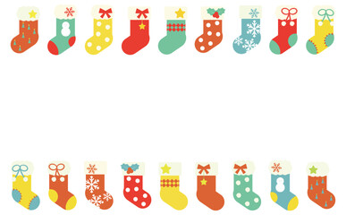 クリスマスの靴下ラインフレーム