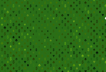 Light green vector pattern with symbol of cards.