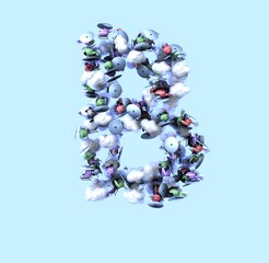 Helicopter with Clouds Font - Letter B