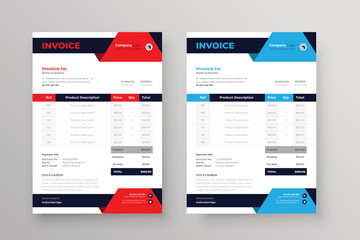 Invoice design for corporate business marketing company clean restaurant letterhead design