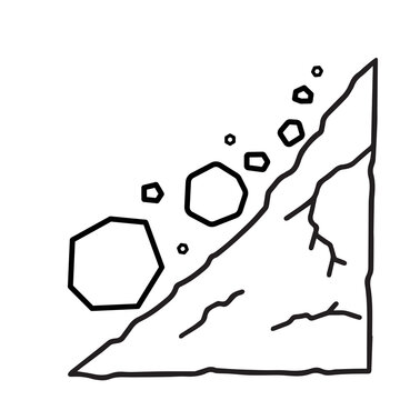 falling rocks black and white clip art preview