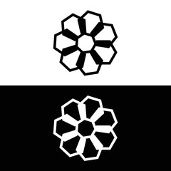 Fototapeta premium Circle flower vector logo design . icon logo . silhouette logo .