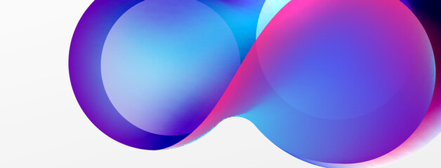 Fluid abstract background. Liquid color gradients composition. Round shapes and circle flowing design for wallpaper, banner, background or landing