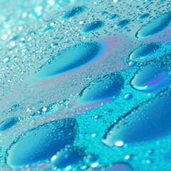 light blue liquid with glitters closeup