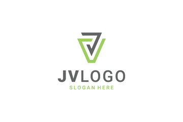 Initial Letter JV VJ Logo Design