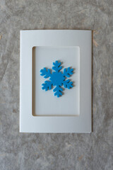 simple retro paper card with blue foam snowflake