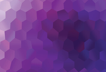 Fototapeta na wymiar Dark Purple vector backdrop with hexagons.