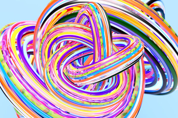 Fototapeta na wymiar 3D illustration of a colorful node. Fantastic shape .Simple geometric shapes