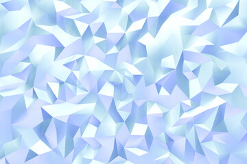  3d Illustration  blue triangle crystals.Monochrome background, pattern.