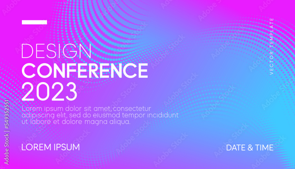 Wall mural abstract modern business conference design template with gradient halftone effect. dynamic flyer lay