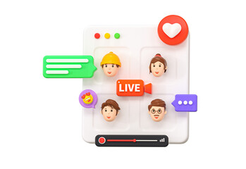 Video conferencing concept 3d rendering illustration