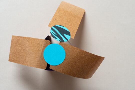 Paper Circles And Mailing Labels (sticky Side Up) On Beige