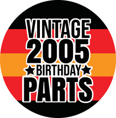 Vintage 2005 birthday parts svg