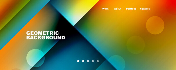 Abstract background - squares and lines composition created with lights and shadows. Technology or business digital template