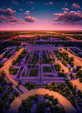 Cityscape Of Cupertino ,CA. USA. Artist Depiction Collection