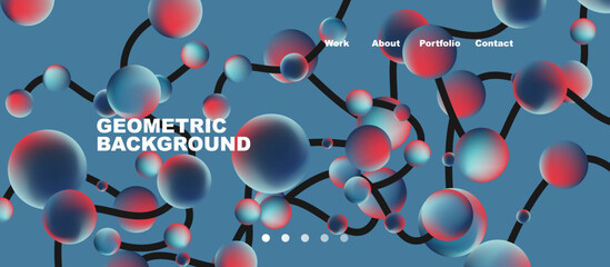 Connected dots geometric landing page background. Vector Illustration For Wallpaper, Banner, Background, Card, Book Illustration, landing page