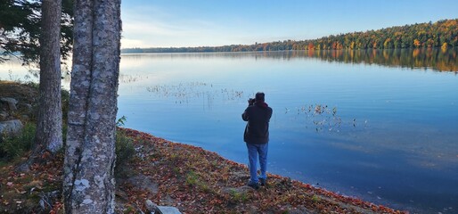 person on a lake