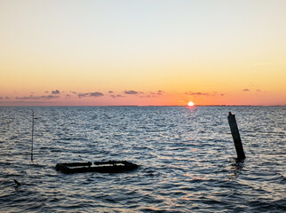 Galveston Sunset over duck blind
