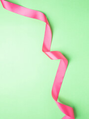pink ribbon green poster background material