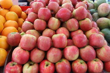 Fresh vegetables and fruits are sold at a bazaar in Israel.