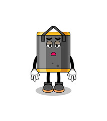 Naklejka premium punching bag cartoon with fatigue gesture