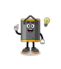 punching bag cartoon with get an idea pose