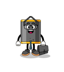 punching bag mascot as a businessman