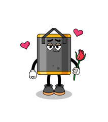 punching bag mascot falling in love
