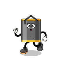 Fototapeta premium running punching bag mascot illustration