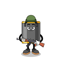 Cartoon of punching bag soldier