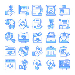 copyright regulation icons, Law and legal regulation, Legal compliance deal protection document and governance illustration