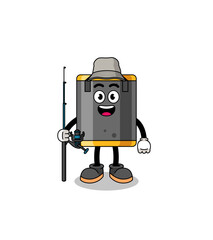 Mascot Illustration of punching bag fisherman